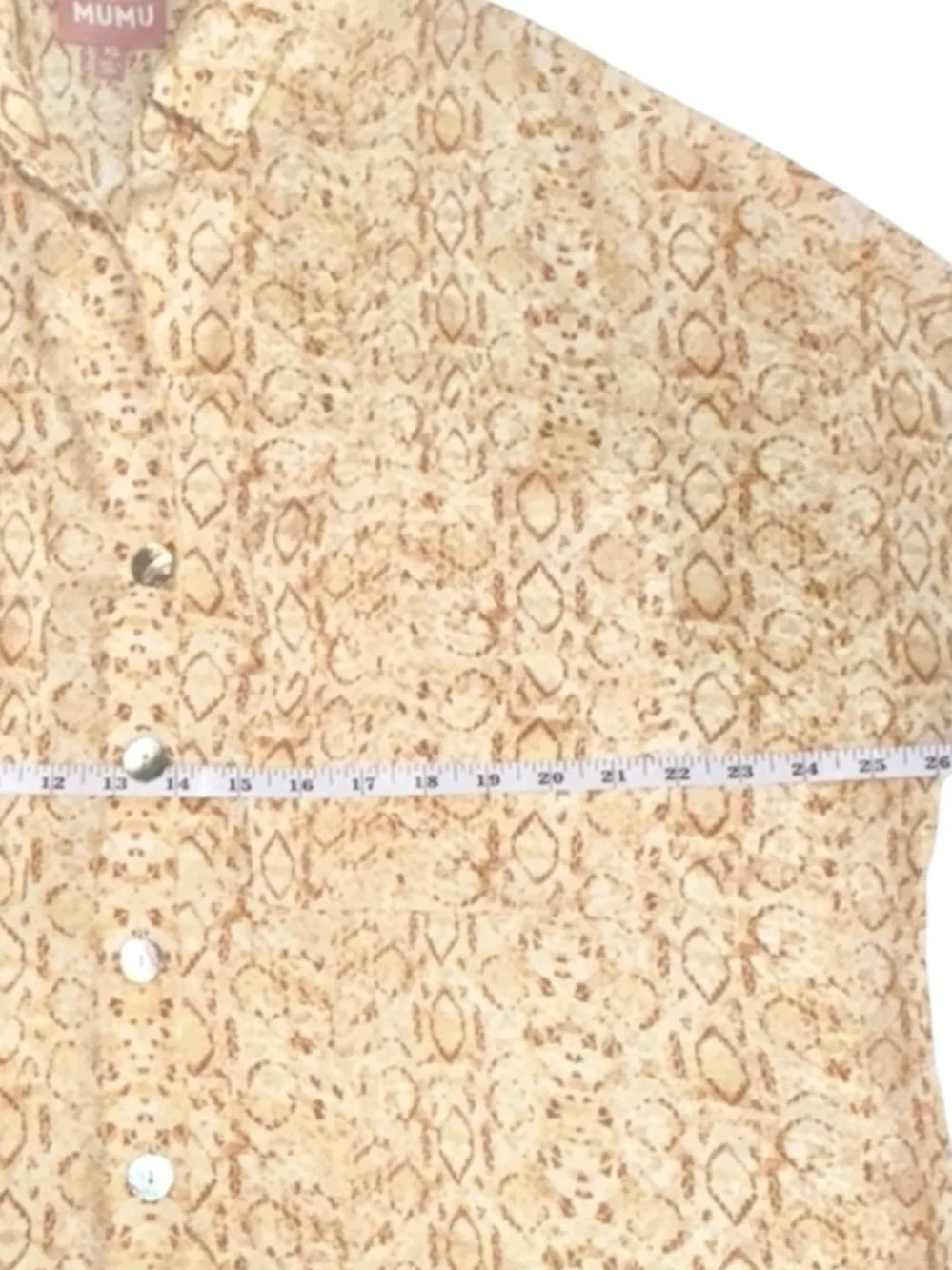 Show Me Your Mumu Johns Desert Yellow Snake Print Button Down Top Shirt XS